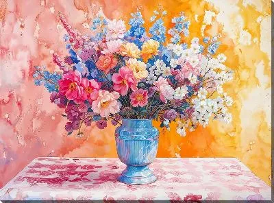 Картина маслом Цветочный букет в вазе №132