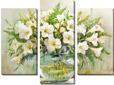 Модульная картина Букет цветов в вазе №400