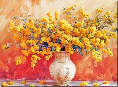 Картина маслом Букет цветов в вазе №404