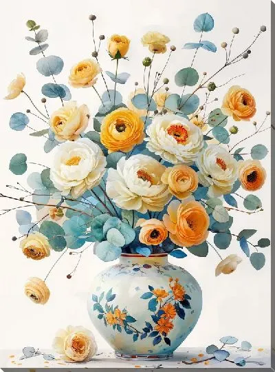 Картина маслом Букет цветов в вазе №405