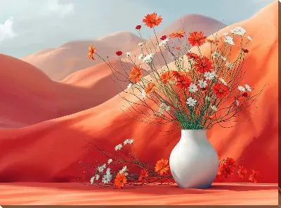 Картина маслом Букет цветов в вазе №411