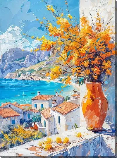 Картина маслом Букет цветов в вазе №412