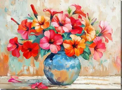 Картина маслом Букет цветов в вазе №413