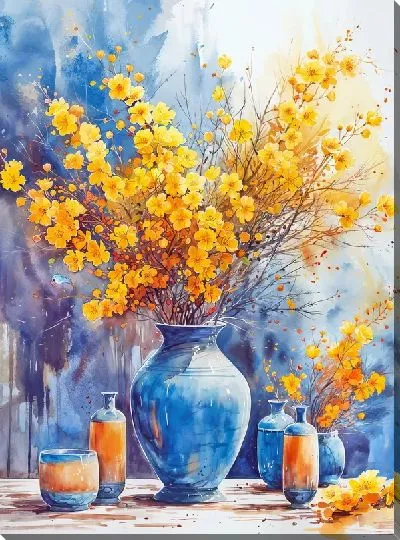 Картина маслом Букет цветов в вазе №416