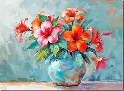 Картина маслом Букет цветов в вазе №420