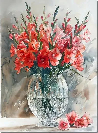 Картина маслом Букет цветов в вазе №421