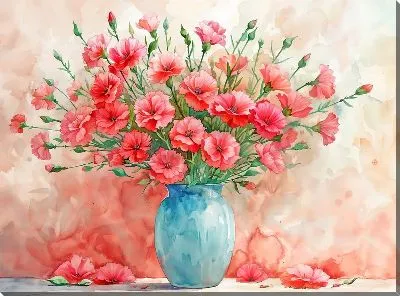 Картина маслом Букет цветов в вазе №423