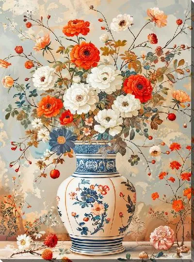 Картина маслом Букет цветов в вазе №425