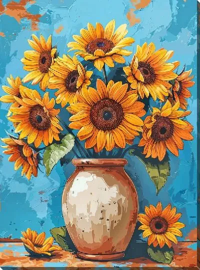 Картина маслом Букет цветов в вазе №426