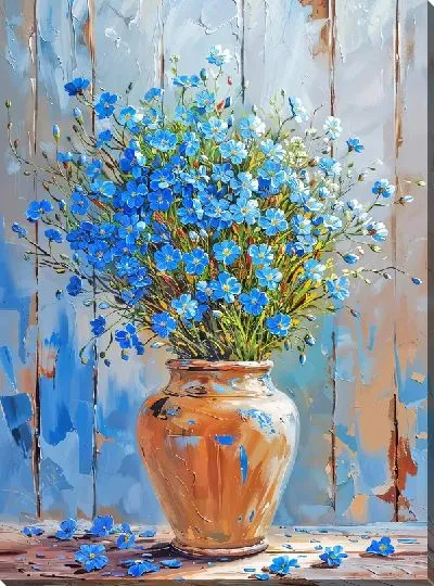 Картина маслом Букет цветов в вазе №427