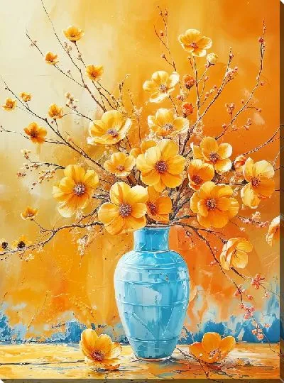 Картина маслом Букет цветов в вазе №430