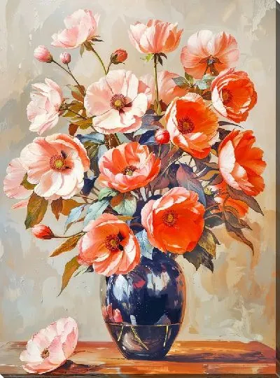 Картина маслом Букет цветов в вазе №431
