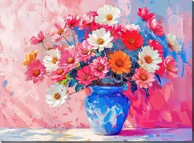 Картина маслом Букет цветов в вазе №432
