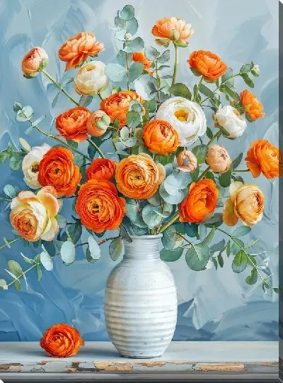 Картина маслом Букет цветов в вазе №433