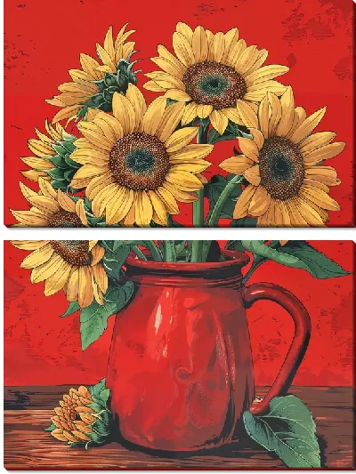 Модульная картина Букет цветов в вазе №437