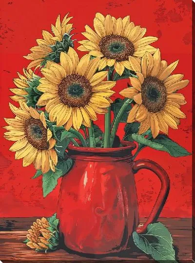 Картина маслом Букет цветов в вазе №437