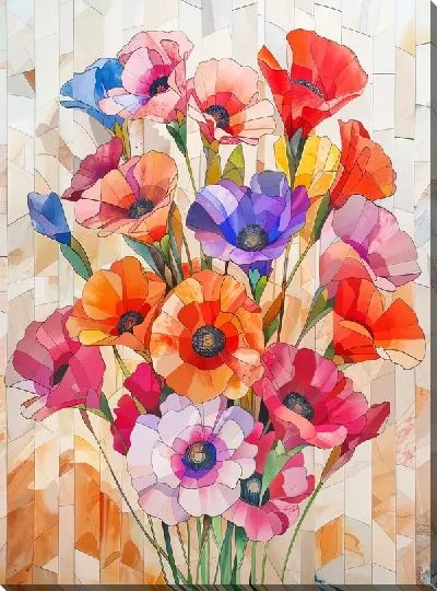 Картина маслом Букет цветов в вазе №440