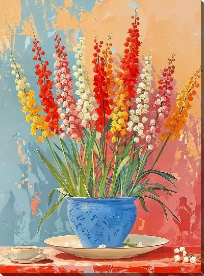 Картина маслом Букет цветов в вазе №441