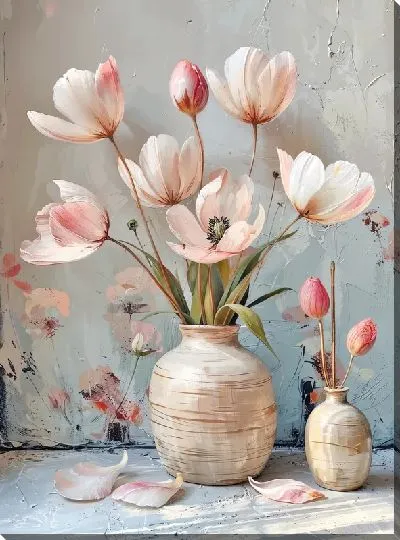 Картина маслом Букет цветов в вазе №446