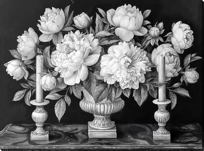 Картина маслом Букет цветов в вазе №448