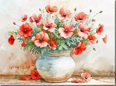 Картина маслом Букет цветов в вазе №450