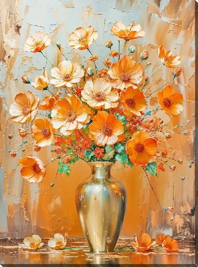 Картина маслом Букет цветов в вазе №457