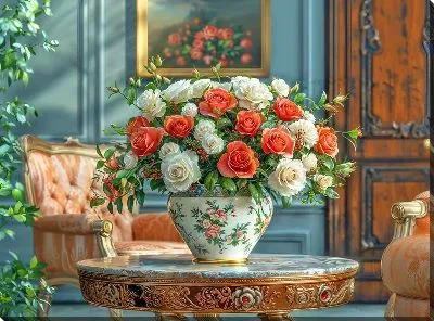 Картина маслом Букет цветов в вазе №459