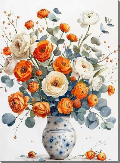 Картина маслом Букет цветов в вазе №470