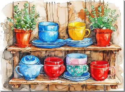 Картина маслом Посуда №26