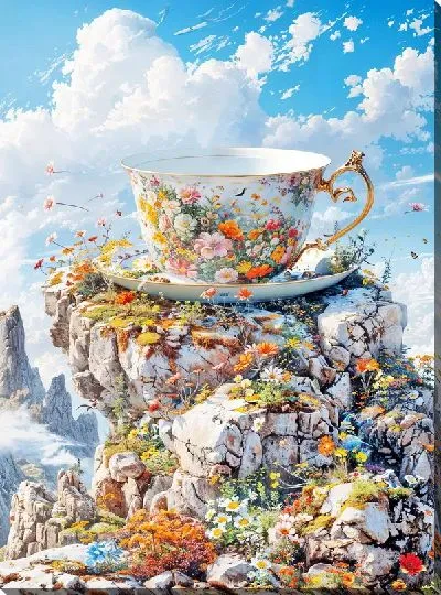 Картина маслом Чашка на горе