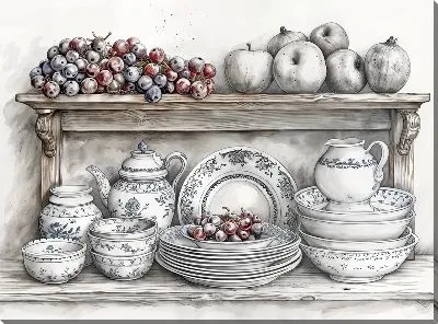 Картина маслом Посуда №56