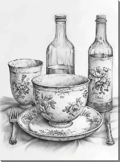 Картина маслом Посуда №62