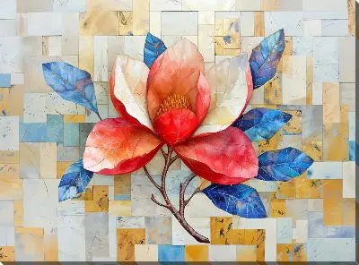 Картина маслом Цветущая магнолия №22