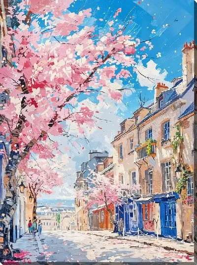 Картина маслом Цветущая магнолия №27