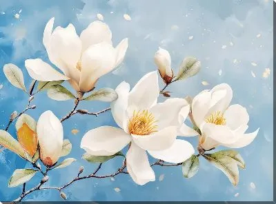 Картина маслом Цветущая магнолия №29