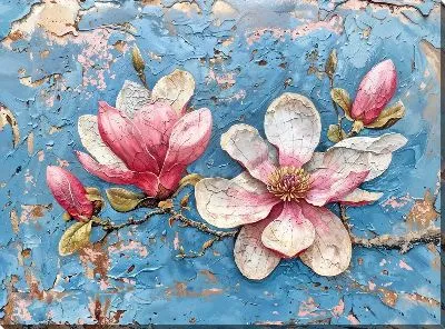 Картина маслом Цветущая магнолия №30