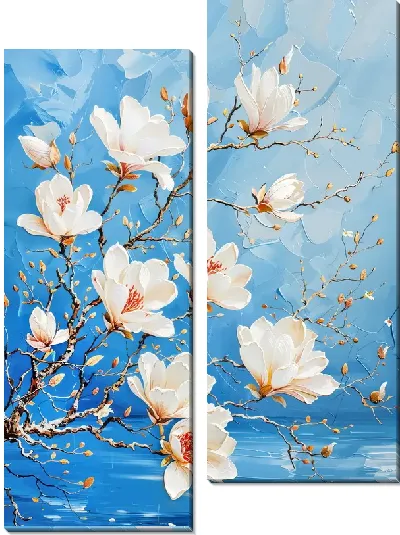 Модульная картина Цветущая магнолия №37