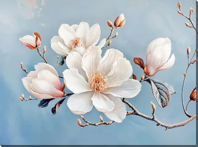 Картина маслом Цветущая магнолия №38