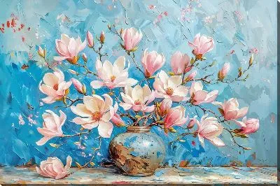 Картина маслом Цветущая магнолия №45