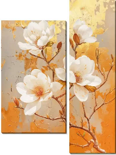 Модульная картина Цветущая магнолия №48