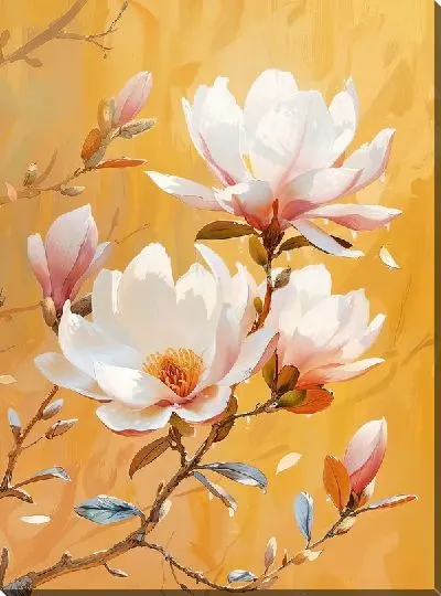 Картина маслом Цветущая магнолия №50