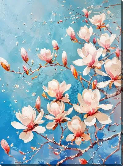 Картина маслом Цветущая магнолия №51