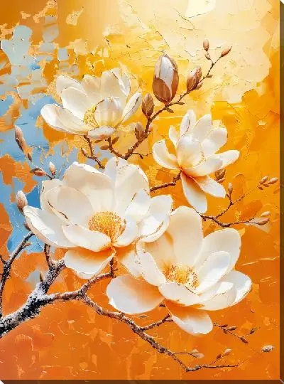 Картина маслом Цветущая магнолия №53