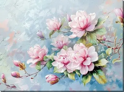 Картина маслом Цветущая магнолия №57