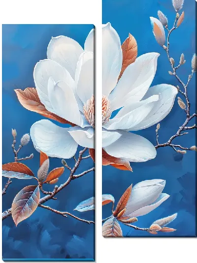 Модульная картина Цветущая магнолия №58