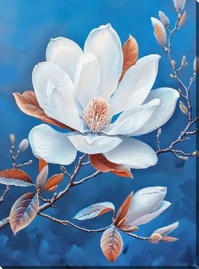 Картина маслом Цветущая магнолия №58