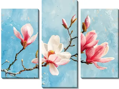 Модульная картина Цветущая магнолия №59