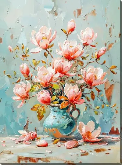 Картина маслом Цветущая магнолия №62