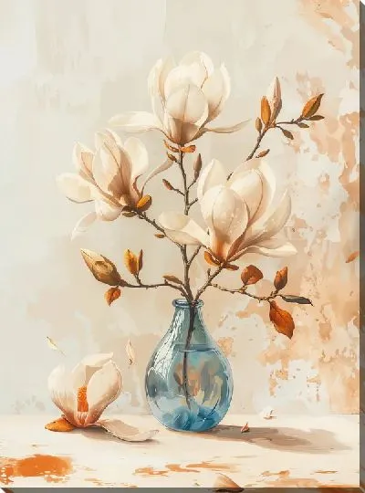 Картина маслом Цветущая магнолия №70