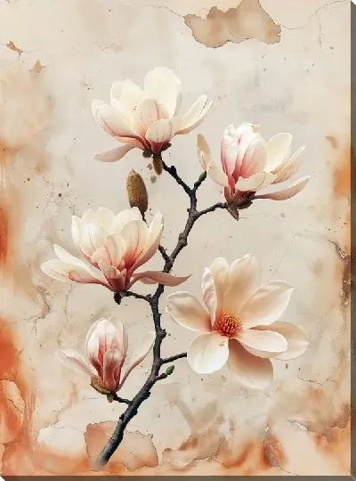Картина маслом Цветущая магнолия №72
